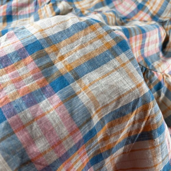 Drew Anthropologie Babydoll Dress Women Prairie Windowpane Plaid Cottagecore - Picture 6 of 16